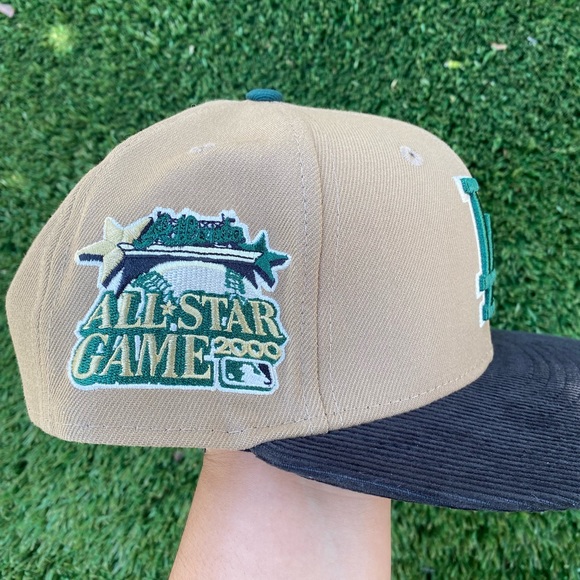 Los Angeles Dodgers All Star Game 2000 Khaki/Green/Black Fitted Cap Size 7 3/8 - Picture 4 of 5